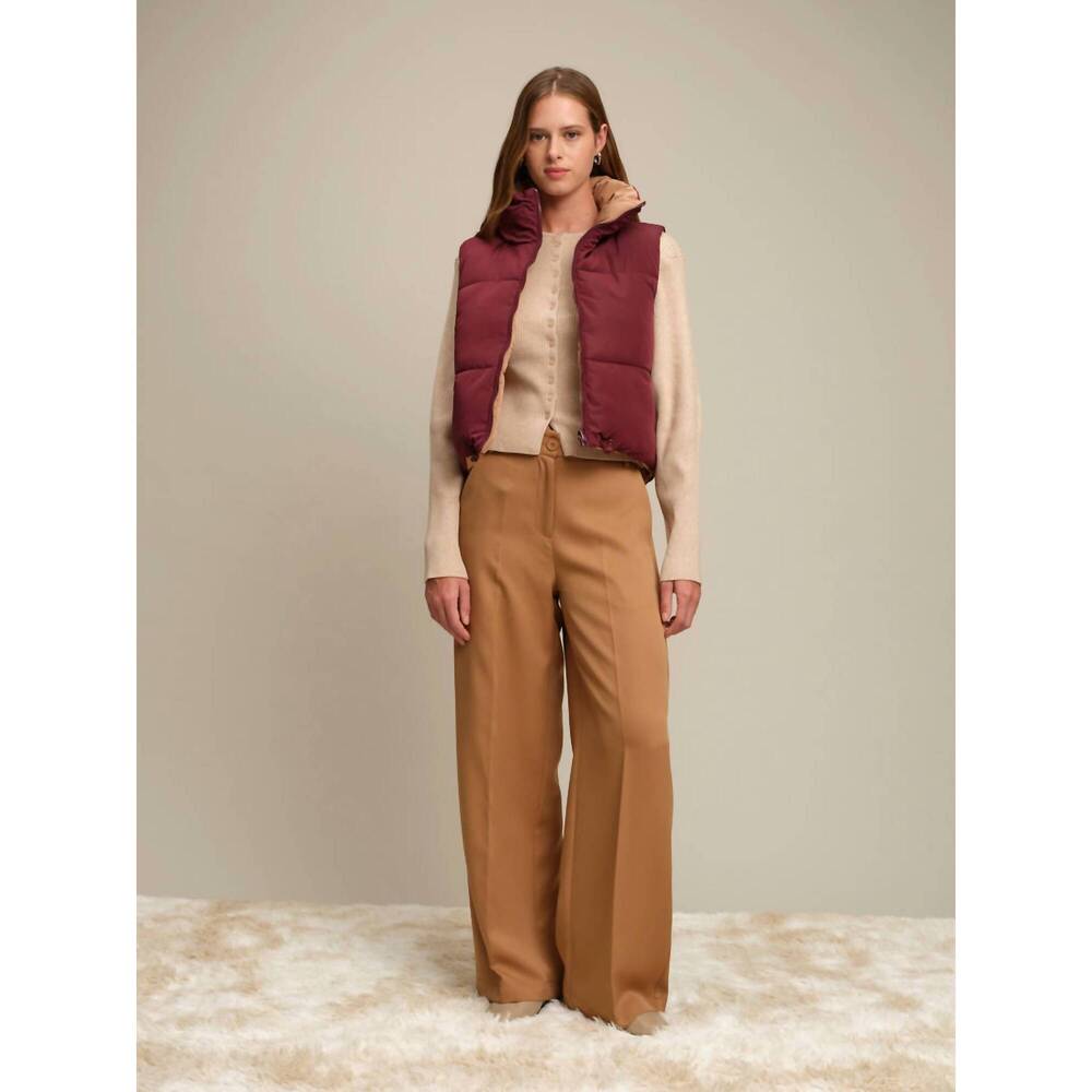 NEW DÈLUC kansas reversible puffer vest in burgundy